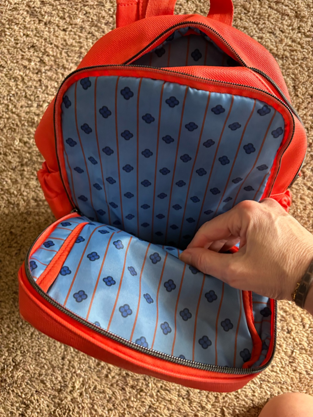 LUG Bright Orange Quilted Mini Backpack - Picture 2 of 6